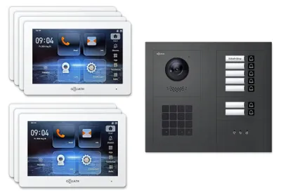 Produktbild von Goliath Premium IP GL-IPH735A Video-Türsprechanlage, 7 Familien, 7× 7 Zoll Weiß, Anthrazit, Unterputz