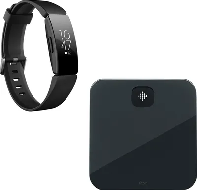 Produktbild von Fitbit Aria Air + Inspire HR, Elektronische Personenwaage, 181 kg, Schwarz, 4,5 kg, kg / lb, ST, Quadratisch