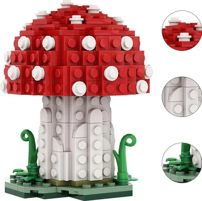 Produktbild von Mosaik Bausteine Pilzmodell, 164 Teile, kreatives Deko-Baustellenset für Erwachsene, DIY Geschenk