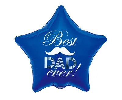 Produktbild von Heliumballon gefüllt Folienballon inkl. Helium Best Dad Ever blau 19" in einer Deko-Box