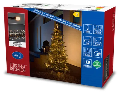 Produktbild von Konstsmide 3867-830, 400 Lampen, LED, Bernstein, Drinnen/Draußen, Schwarz, Kunststoff