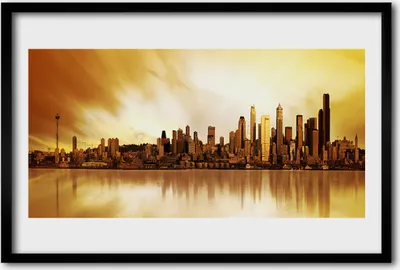 Produktbild von Bild 60x40 MDF-Rahmen Wandkunst Stadthäuser