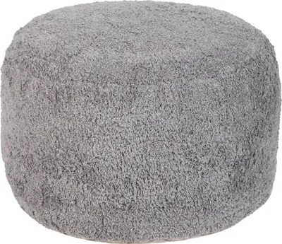 Zdjęcie produktu dla BELIANI Puf szary bawełniany 50 x 35 cm nadruk podnóżek otomana boho salon sypialnia
