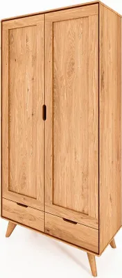 Produktbild von Kleiderschrank Gerg aus Wildeiche massiv 90x45x180 mit 2 Türen und 2 Schubladen