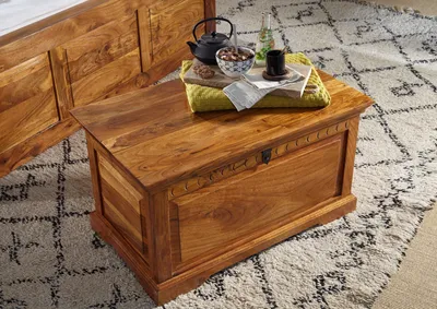 Produktbild von MASSIVMOEBEL24 Truhe Akazie 90x50x50 honig lackiert OXFORD #0323