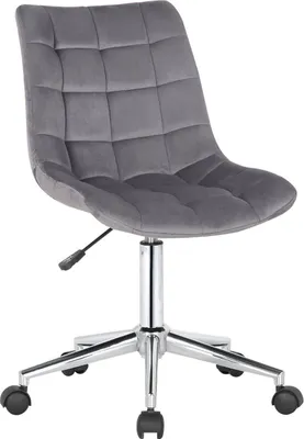 Immagine prodotto di Sedia da ufficio in velluto - Sedia da ufficio ergonomica - Funzione regolabile in altezza e girevole | Colore: Grigio