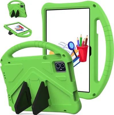 Image de T-Mobile Revvl Tab 2 (2025) 10.1" EVA étui léger antichoc avec support pliable et poignée vert