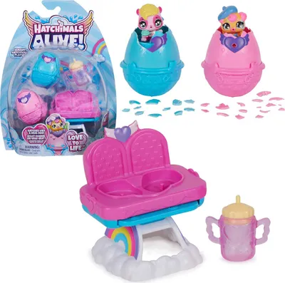 Produktbild von Hatchimals Alive Zwillingshochstuhl Spielset, Tier, 3 Jahr(e), Mehrfarbig