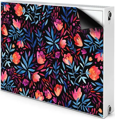 Produktbild von Magnet Heizkörper-Abdeckung Verkleidung Abdeckung Heizkörperabdeckung 80x60 cm  - Blumenmuster