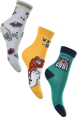 Produktbild von Paw Patrol Chase Marshall 3 Paar Kinder Socken Strümpfe Set, Größe:31/34