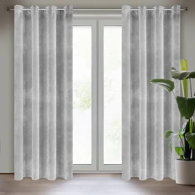Produktbild von Vorhang RIA stahl hellgrau grau 140x250 cm  Ösen 10