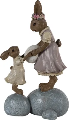 Produktbild von Clayre & Eef Figur Kaninchen 10x6x17 cm Braun Rosa Polyresin