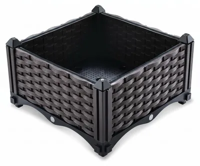 Productafbeelding van IvoQ Modulaire Moestuinbak 40 × 40 × 22 cm – Vierkante Plantenbak met Waterbuffer en Drainage – Zwart – Voor Balkon, Terras en Tuin, AI-gegenereerde afbeelding