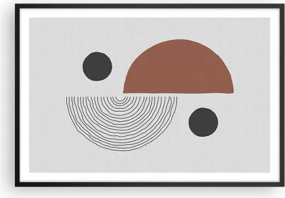 Produktbild von Gerahmtes Poster - Schwarzer Rahmen - Abstraktion Figuren Geometrisch - 91,5x61 cm - Wand Bild - Wanddeko - Wandbilder - Wandposter - Bilderrahmen - Bilder - Kunstdruck - Wandbild - P2BAA91x61-4153