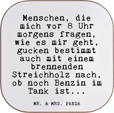 Produktbild von Mr. & Mrs. Panda Tischuntersetzer Menschen, die mich vor... - Weiß - Geschenk, gläseruntersetzer, Morgenmuffel, Chef, Holzuntersetzer, Tassenuntersetzer, Kollege, Coaster