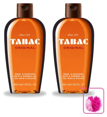 Obrázok produktu pre 2 balenia gélu na umývanie a sprchu Tabac Original – jemné čistenie – 400 ml – výhodný balík – 2 kusy