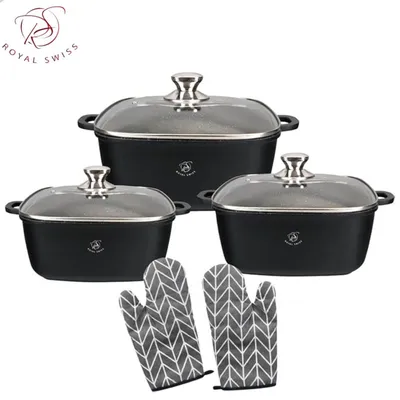 Produktbild von Quadratisches Kochgeschirr-Set - Induktion - Ergonomische Griffe