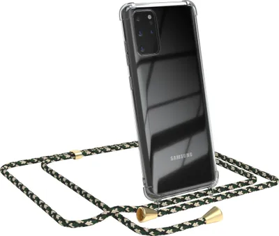 Produktbild von EAZY CASE Handykette kompatibel mit Samsung Galaxy S20 Plus / S20 Plus 5G, Handyhülle mit Umhängeband, Handykordel, Schutzhülle Clear, Band in Grün