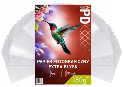 Produktbild von PD Media Fotopapier Hochglänzend A4 150g/m² 50 Blatt Inkjet Druckerpapier Extra Glanz Foto Papier