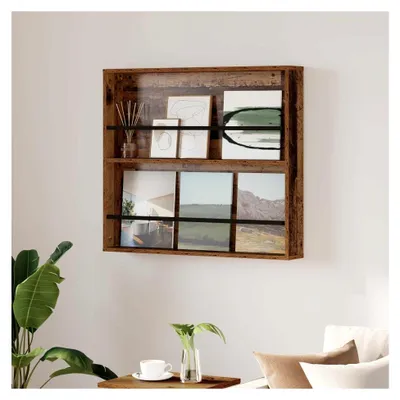 Produktbild von Magazinregal aus Altholz 80 x 12 x 70 cm für Wandmontage