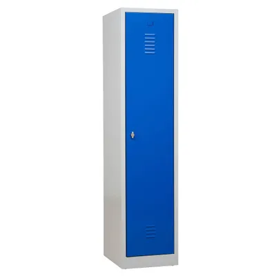 Produktbild von Gürkan Spind lichtgrau, enzianblau 104956, 1 Schließfach 40,0 x 50,0 x 180,0 cm