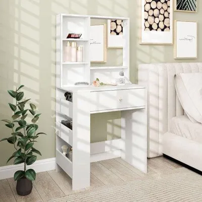 Produktbild von Kompakte Schminktafel in Weiß, 68,58 cm Höhe, Sperrholz, Stromlos