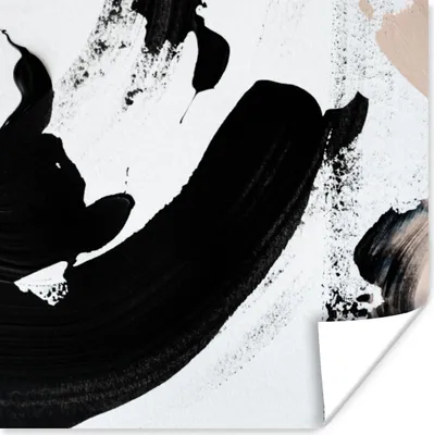 Produktbild von MuchoWow® Poster Schwarz - Abstrakt - Design 100x100 cm - Babyzimmer
