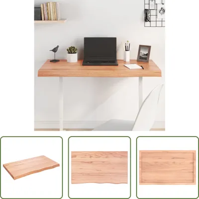 Produktbild von The Living Store Tischplatte Hellbraun 100x60x(2-6)cm Massivholz Eiche Behandelt