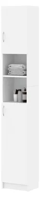 Produktbild von Hochschrank für das Badezimmer, Aufbewahrungsschrank, Weiß, 32 x 25,5 x 190 cm, Holzwerkstoff