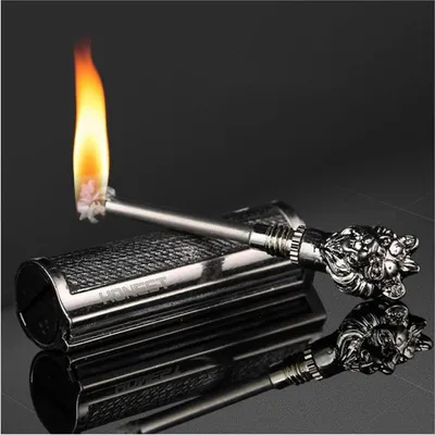 Produktbild von Benzinfeuerzeug Retro Feuerzeug Stabfeuerzeug Geschenke Männer Silber