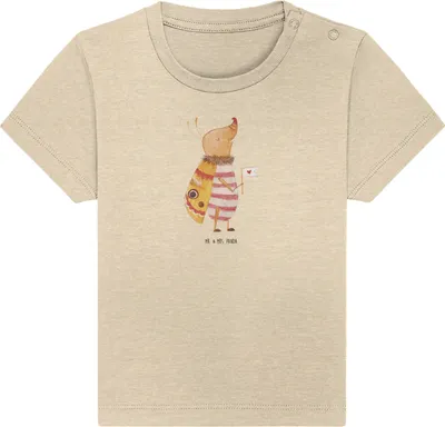 Produktbild von Mr. & Mrs. Panda Babyshirt Nachtfalter Fähnchen 0. - 6. Monat - Natural Raw - Geschenk, T-Shirt Baby, Käfer, Kinder Top, Kleinkind, Spruch Witzig, Oberteil, Küche Deko