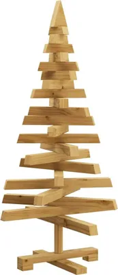 Zdjęcie produktu dla vidaXL Choinka ze stojakiem brązowa 90 cm z litego drewna sosnowego