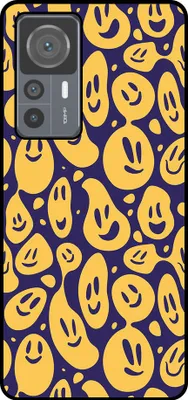 Produktbild von Smartphonica Telefon Fall geeignet für Xiaomi 12T / 12T Pro mit Smiley-Druck - TPU zurück Abdeckung Fall Emoji Design - lila gelb
