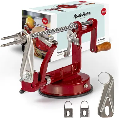 Image de Éplucheur de pommes manuel avec ventouse - Pour éplucher, dénoyauter et couper les pommes