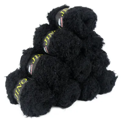 500g Strick-Garn Jino Kuschelgarn Plüschgarn by VLNIKA schwarz