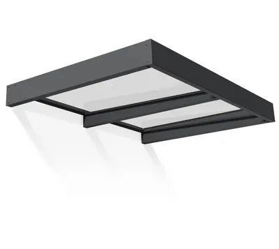 Produktbild von Palram - Canopia Metall Vordach Sophia Clear XL 1914 Anthrazit 192x140x17 cm