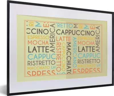 Produktbild von MuchoWow® MuchoWow® Gerahmtes Poster "Espresso, Latte, Cappuccino" - Kaffee - Sprichwörter - Zitate 60x40 cm - Poster mit zchwarzem Bilderrahmen - Schlafzimmer - Plakat in Rahmen - Drucken