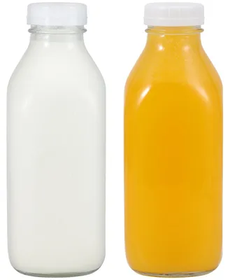 Productafbeelding van Set van 2 Herbruikbare Glazen Melkfles met Deksels