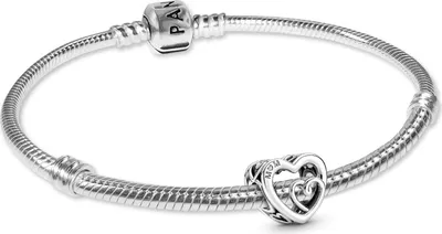 Image de Pandora 21484 Bracelet de base pour femme, argent, coffret cadeau « Mom Infinite Hearts », 18 cm