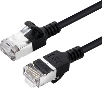 Produktbild von Microconnect V-FTP6A03S-SLIM, 3 m, Cat6a, U/FTP (STP), RJ-45, RJ-45, Schwarz