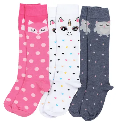 Produktbild von TupTam Mädchen Knielange Socken Gemustert 3er Pack, Farbe: Farbenmix 1, Socken Größe: 27-30