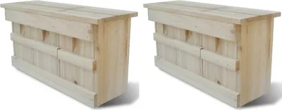 Produktbild von Spatzenhaus 2 Stk. Holz 44 x 15,5 x 21,5 cm