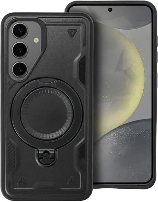 Zdjęcie produktu dla Wzmocnione etui na telefon z podstawką kompatybilne z Samsung Galaxy S25 Ultra Black