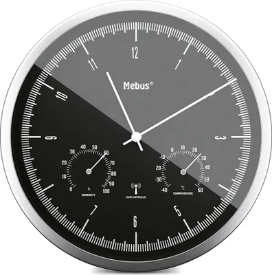 Immagine prodotto di Mebus 19777 Orologio da parete radiocomandato con termoigrometro