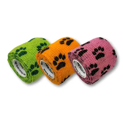 Produktbild von LisaCare Verbandsmaterial für Mensch & Tier - 3er-Set Pfotenpflaster - Selbstklebendes Pflaster - 5cm x 4,5m