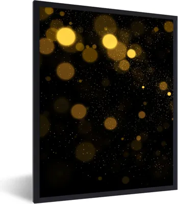Produktbild von MuchoWow® Gerahmtes Poster Gold - Abstrakt - Luxus - Schwarz 60x80 cm - Poster mit Schwarzem Bilderrahmen Wandposter Rahmen Foto Bilder - Premium - Wanddeko Wohnzimmer