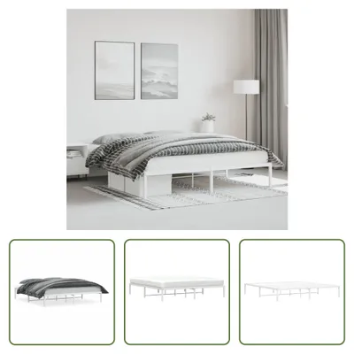 Produktbild von The Living Store Bettgestell Metall Weiß 180x200 cm