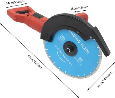 Obrázek produktu pro Elektrická pila na beton – kotoučová pila – 3000 W, 220 V – kotouč 35 cm – šířka řezu 3 mm – hloubka řezu až 13,5 cm – řezání za sucha i za mokra do kamene a betonu