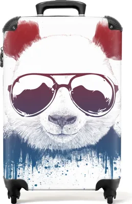 Produktbild von NoBoringSuitcases.com - Kufr Panda - Cestovní kufr na kolečkách - Vhodný pro rozměry 55x40x20 cm a 55x35x25 cm - Příruční zavazadlo na kolečkách - Flightbag - Válendy na kolečkách pro dospělé - Příruční kufr - Válendy na dovolenou malé - Příruční kufr na kolečkách - Kufr na kolečkách lehkýKufr do příručního zavazadla 55x35x20 cm, 36L,