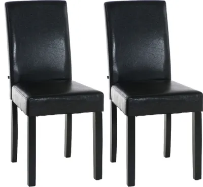 Produktbild von TPFLiving 2er Set Esszimmerstuhl Ines Kunstleder Gestell Holz schwarz braun